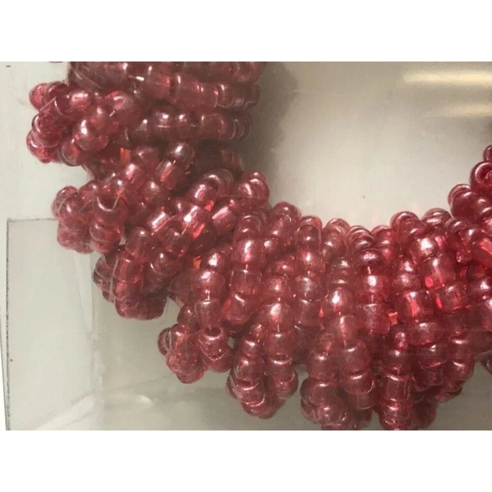 Nantucket Fully Beaded Napkin Rings Red Christmas 4th Of July Beach Set of 4